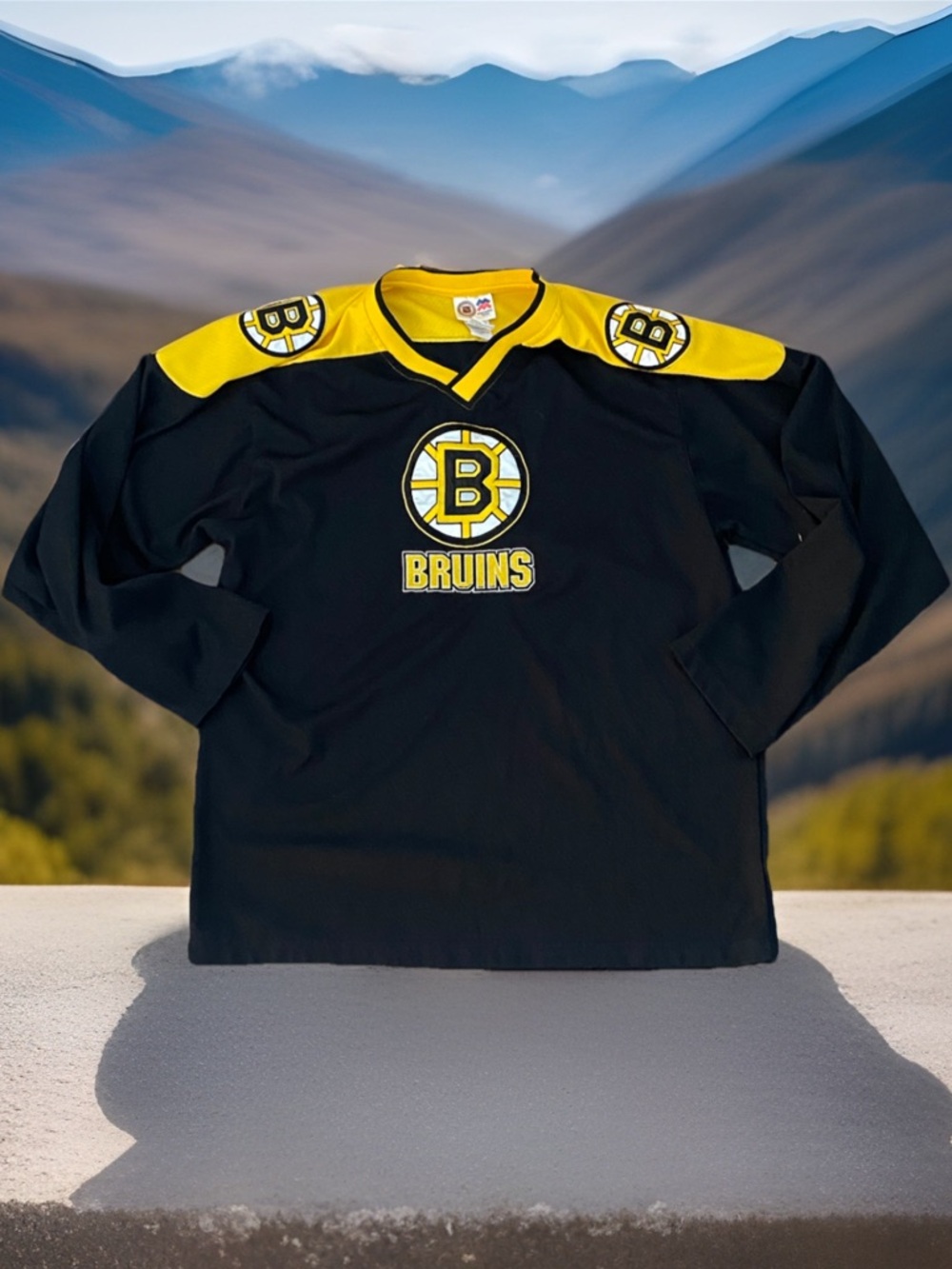 NHL Boston Bruins Black & Gold Hockey Jersey Shirt Mighty Mac Sports Youth XL 20